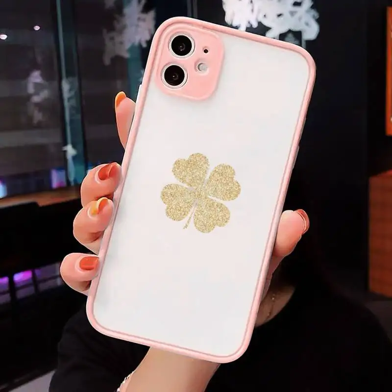 

gold Phone Cases Matte transparent For Pink iPhone 12 Mini 11 Pro XR XS Max 7 8 Plus X Back Cover