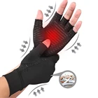 1 пара компрессионных перчаток для предотвращения артрита, силиконовая противоскользящая терапия на половину пальца, унисекс, повязка на запястье, облегчение боли, защита для рук