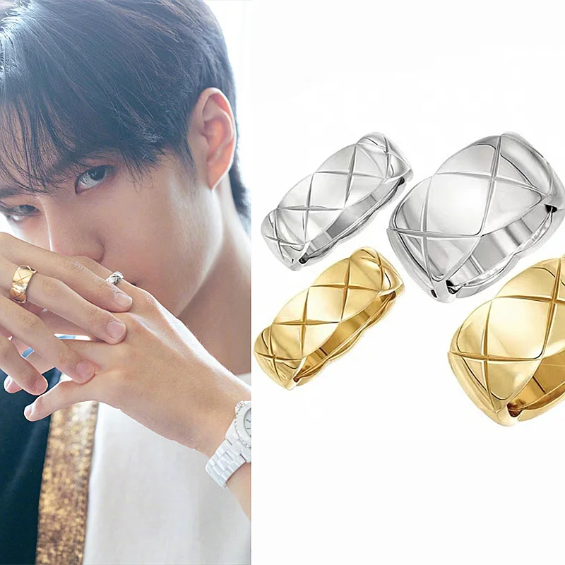 Волнистые аксессуары для мужчин и женщин кольца из нержавеющей стали золотого