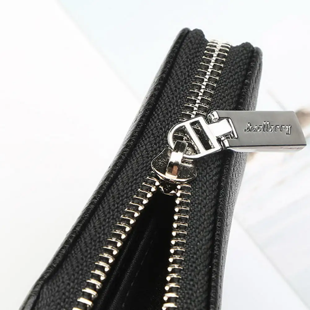 Мужской кошелек из искусственной кожи на молнии складной держатель для карт