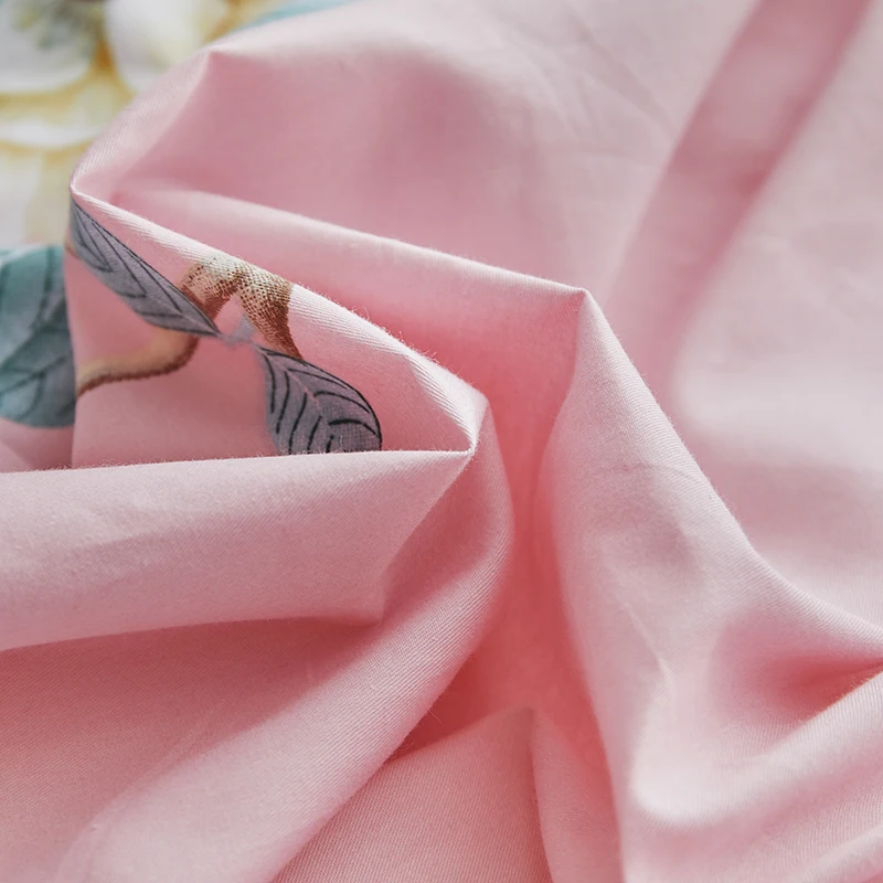 Розовый цветок пододеяльник комплекты из чистого хлопка близнец полный один