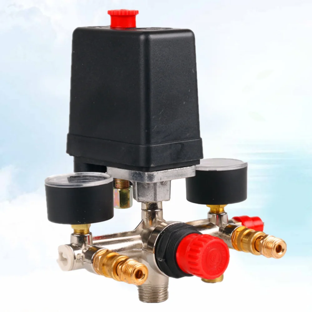 

1Pc Single-hole Pressure Reducing with Barometers Pressure Switch Relief Safety (Black)