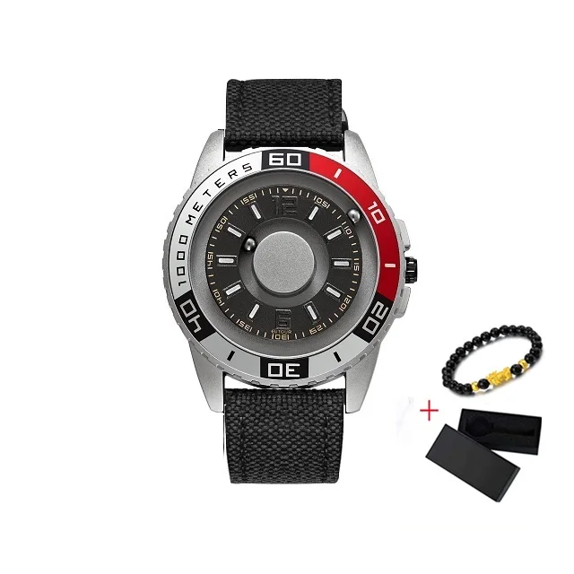 Silver Black Nylon Eutour Новые магнитные часы мужские Роскошные Силиконовые часы ремешок дизайнерские магнитные часы мужские повседневные кварцевые мужские s наручные часы дропшиппинг - Цвет: Silver Black Nylon