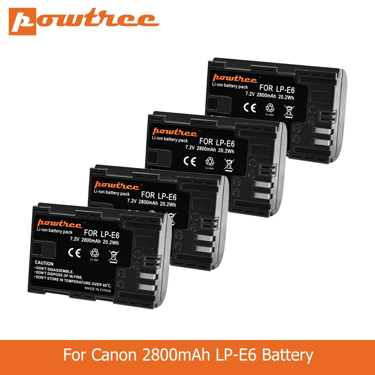 POWTREE 2800 мА/ч 7 2 V LP E6 LPE6 Камера Батарея для Canon 5D Mark II III 7D 60D EOS 80D 70D 6D canon Аксессуары