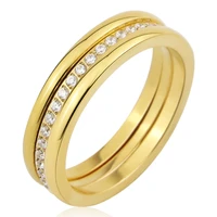 new three separate ring middle frosted or 20 small zircon woman ring stainless steel gold color ring hot sale jewelry wholesale
