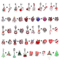 jewoey shion 2pc hot sale santa claus charms pendants fits pandor bracelets for women fashion christmas jewelry gift making