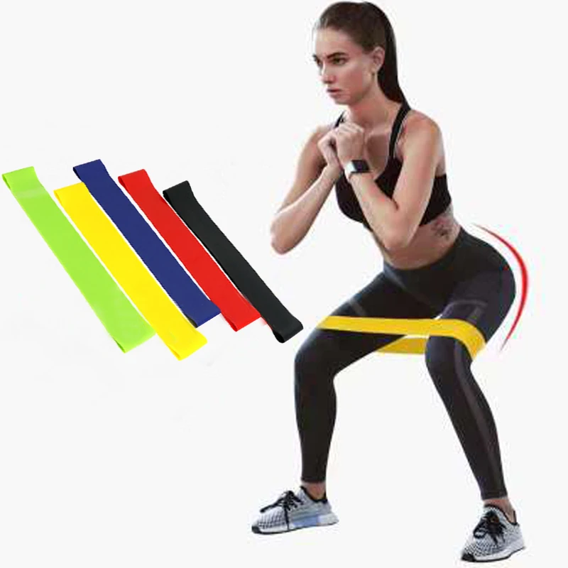

5Pcs/lot Fitness Yoga Resistance Rubber Bands Fitness Gym Workout Training Equipment 0.35-1.1mm Pilates Elastic Bands For Sprot