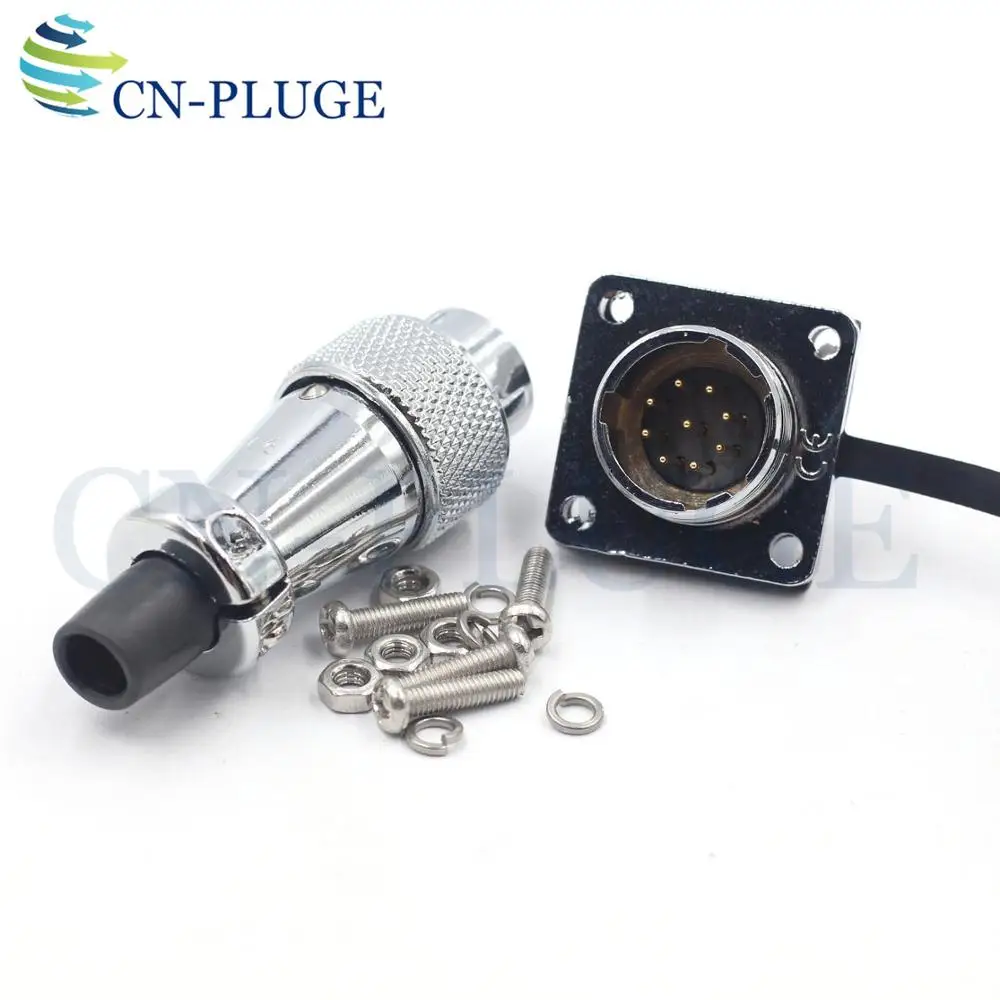 WS16 серии 9-контактный разъем Водонепроницаемый авиационные разъёмы светодиодный