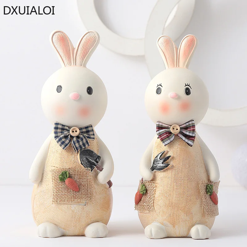 

Nordic style creative cute rabbit piggy bank resin craft student gift home decor children's room decoration money safe DXUIALOI