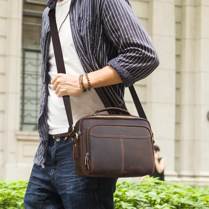 Real Leather Crossbody Bag For IPAD Handbag Designer Genuine Shoulder Briefcase Mini High Quality Travel Messenger Bolsa new |