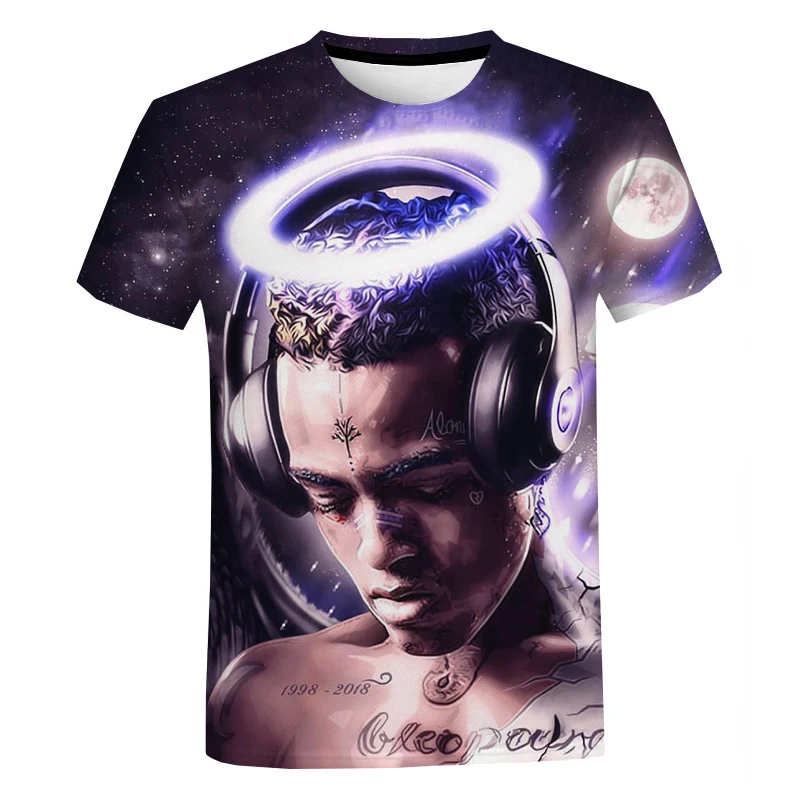 Футболка Rapper XXXTentacion с 3D принтом для мужчин и женщин летняя модная повседневная