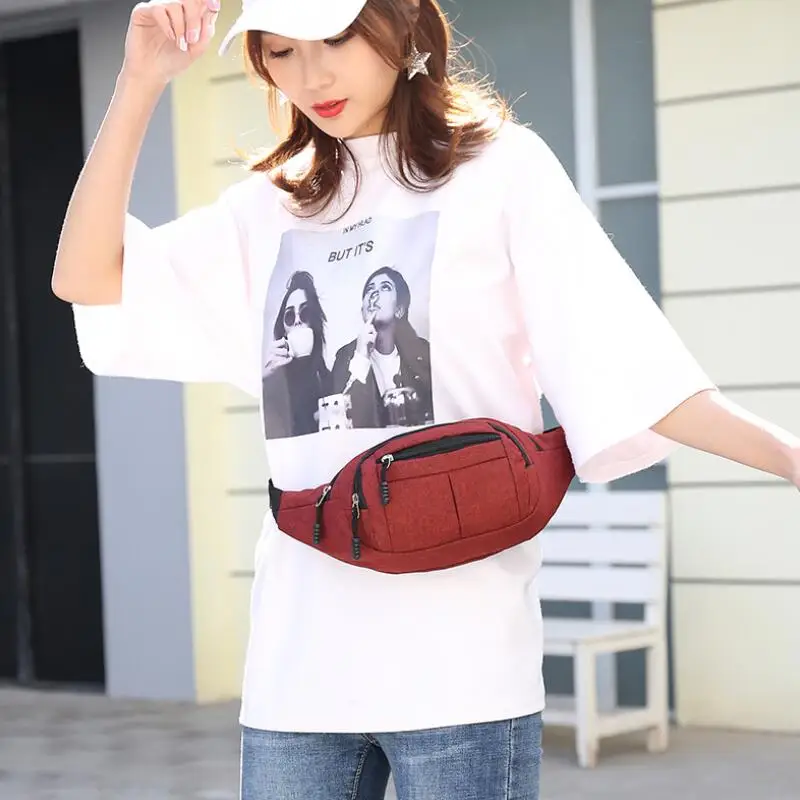 

Canvas Waist Bag Men Fashion Unisex Waist Belt Bag Male Fanny Pack Casual Street Chest Bag Female Casual Zipper Waist Pouch