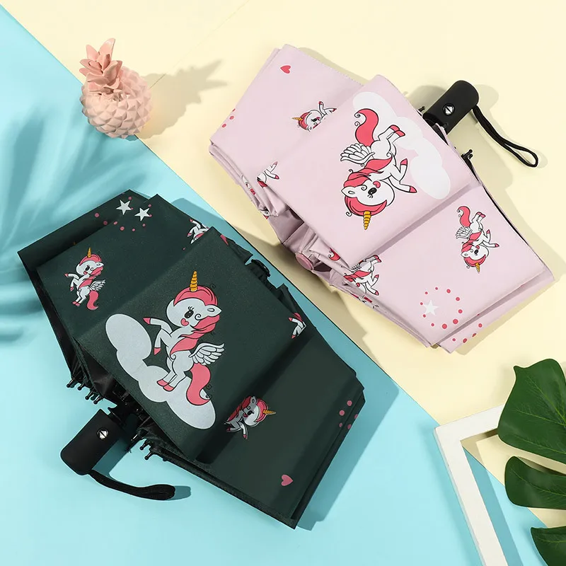 

Umbrellas Fully Automatic Sunscreen Sunshades Children's Cartoon Pattern Sunshade Sunscreen Folding Umbrella Anime Umbrella