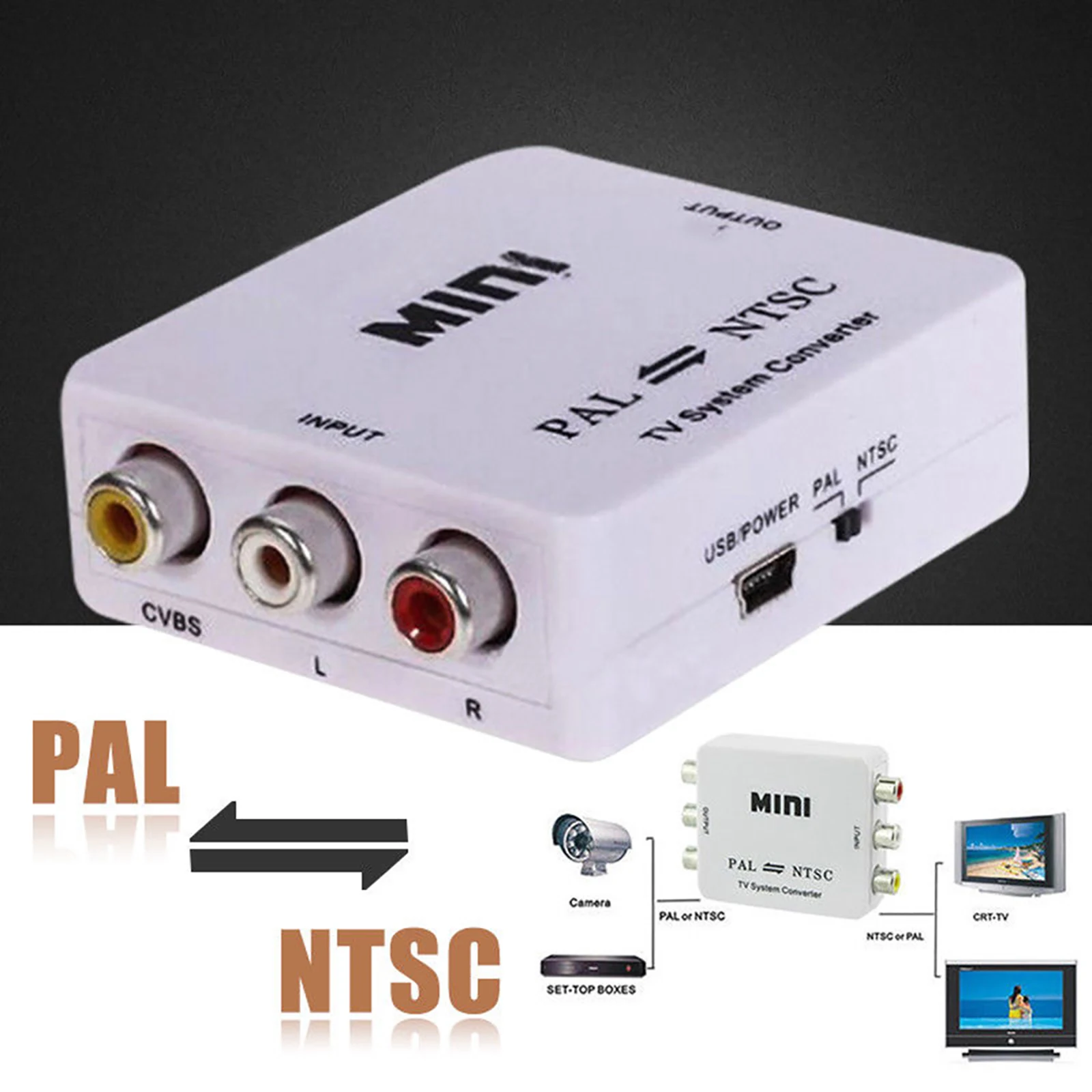 Двунаправленный мини-преобразователь системы ТВ PAL/NTSC/SECAM в PAL/NTSC |