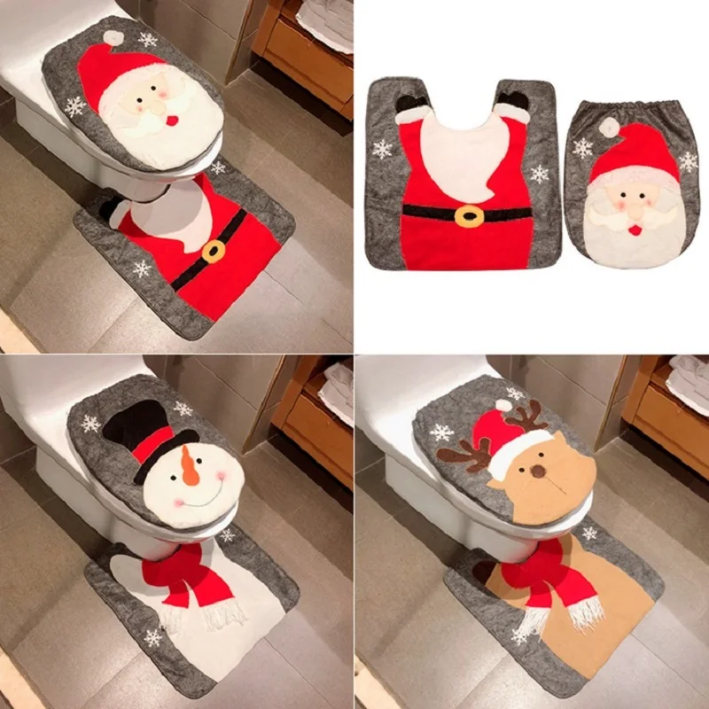 Staraise Santa Claus Toilet Cover Bathroom Set Christmas Decoration For Home Merry Navidad 2021 Happy New Year 2022 | Дом и сад