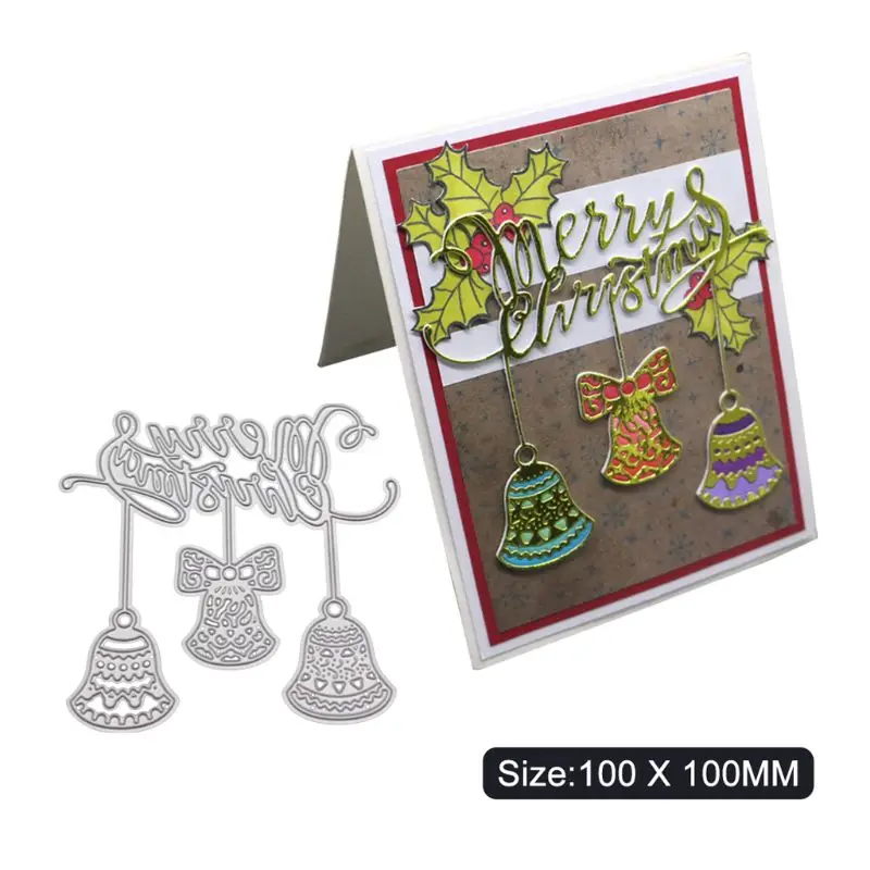 Merry Christmas Bell металлические режущие штампы Трафаретный Скрапбукинг DIY штамп для