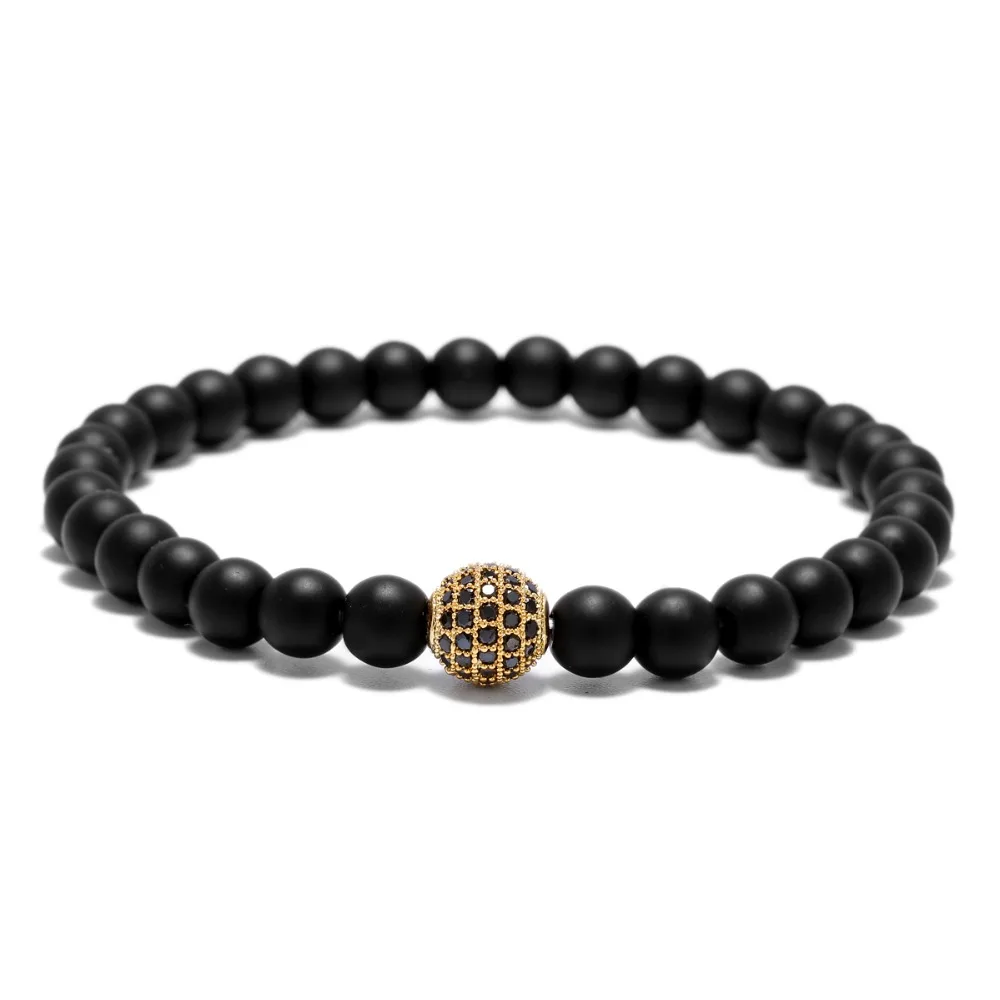 Модная черная матовая искусственная кожа с Бусины оникс браслет набор роскошных