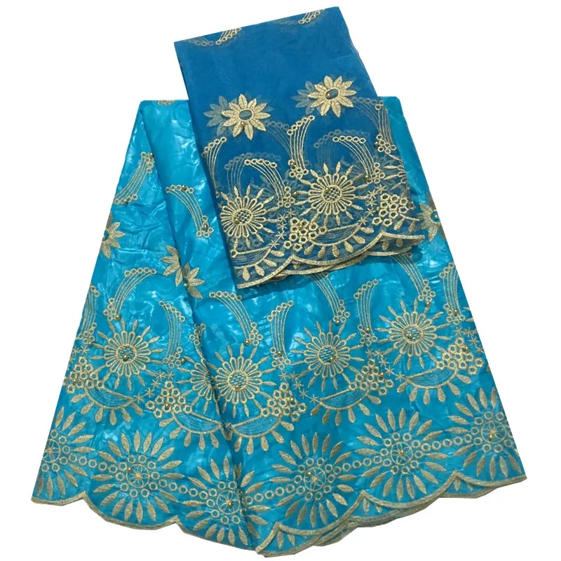 Африканская ткань высокого качества базин с бусинами вышитая кружевная