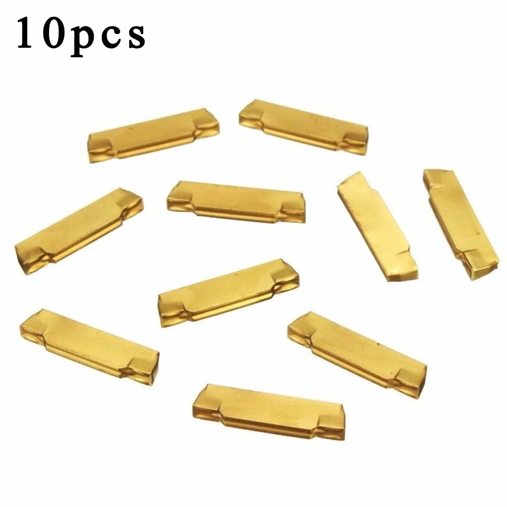 

Gold Inserts Carbide For MGEHR MGIVR Slotting Tools Metalworking 10Pcs