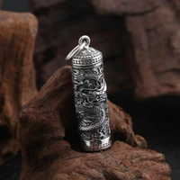 925 sterling silver jewelry gawu box dragon pendant men openable totem necklace pendant