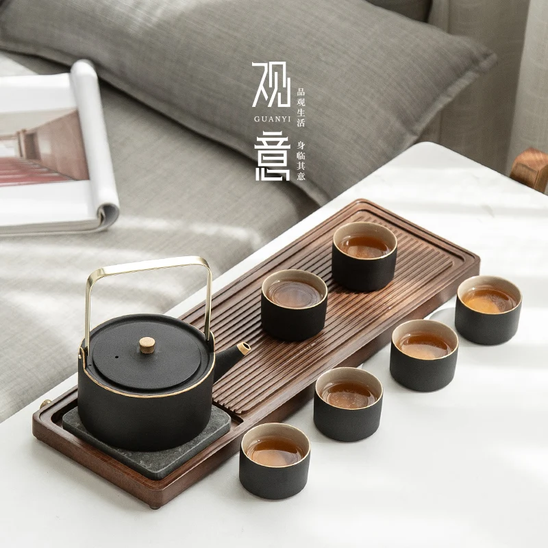 

Ceramic Tea Set Teapot Aesthetic Charms Chinese Tea Pot and Cup Set Portable Gift Set Tetera Porcelana Teaware Sets BG50TS