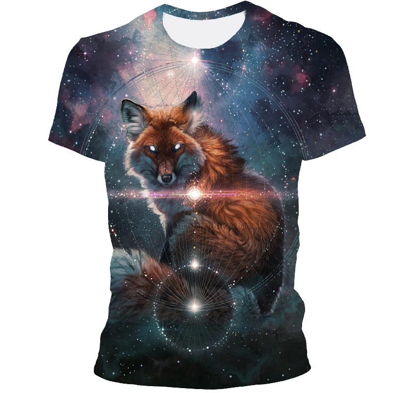 

3D Wolf Graphic T-shirt Casual Men's T-shirt Summer Fashion Top Breathable O-Neck Shirt T-shirt Men's Large Size Streetwear