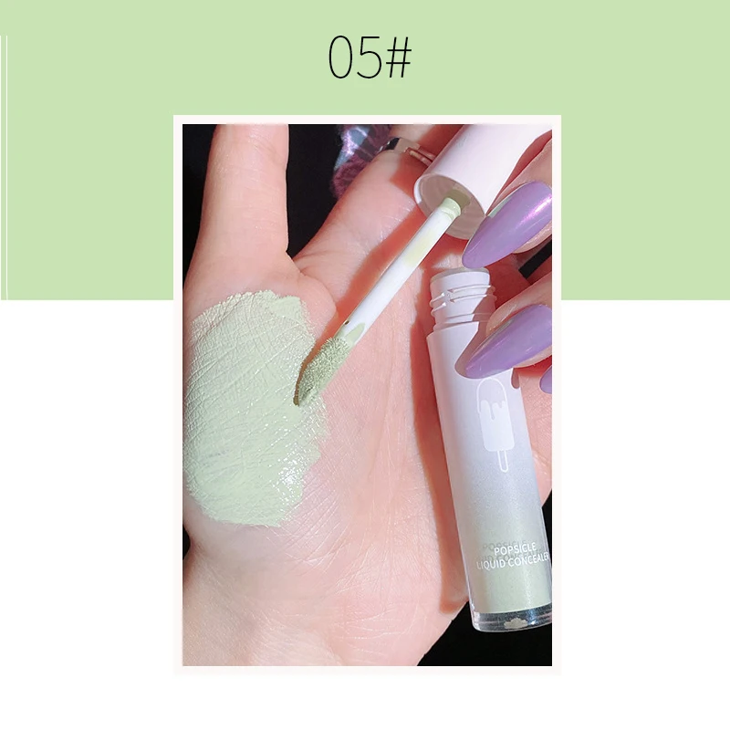 Цветной жидкий консилер тюбик Контур Макияж для лица основа желтый зеленый