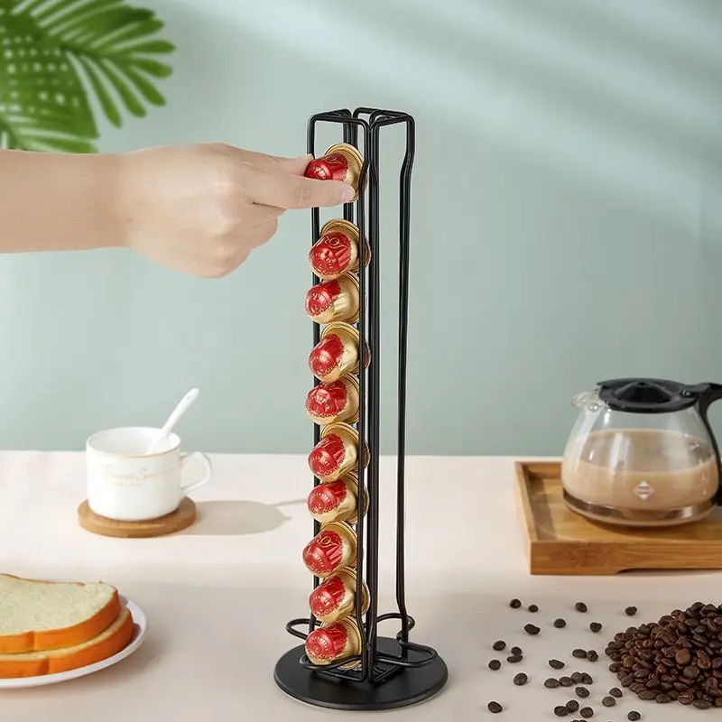 

Подставка под капсулу Nespresso, 40 шт., металлическая подставка для капсул, Поворотная подставка из нержавеющей стали, черная подставка для кофе