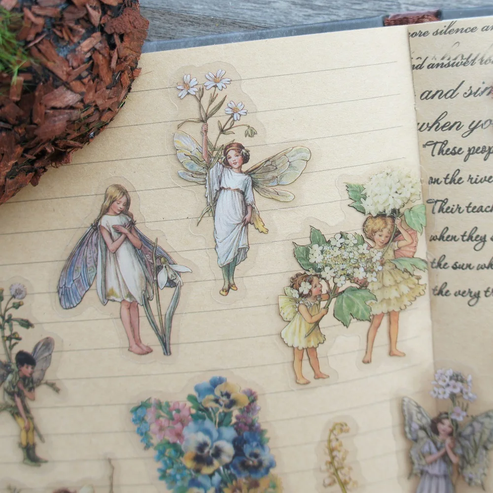 

44pcs Fairy Tales Forest Spirit Elf Story Style Sticker Scrapbooking DIY Gift Packing Label Decoration Tag