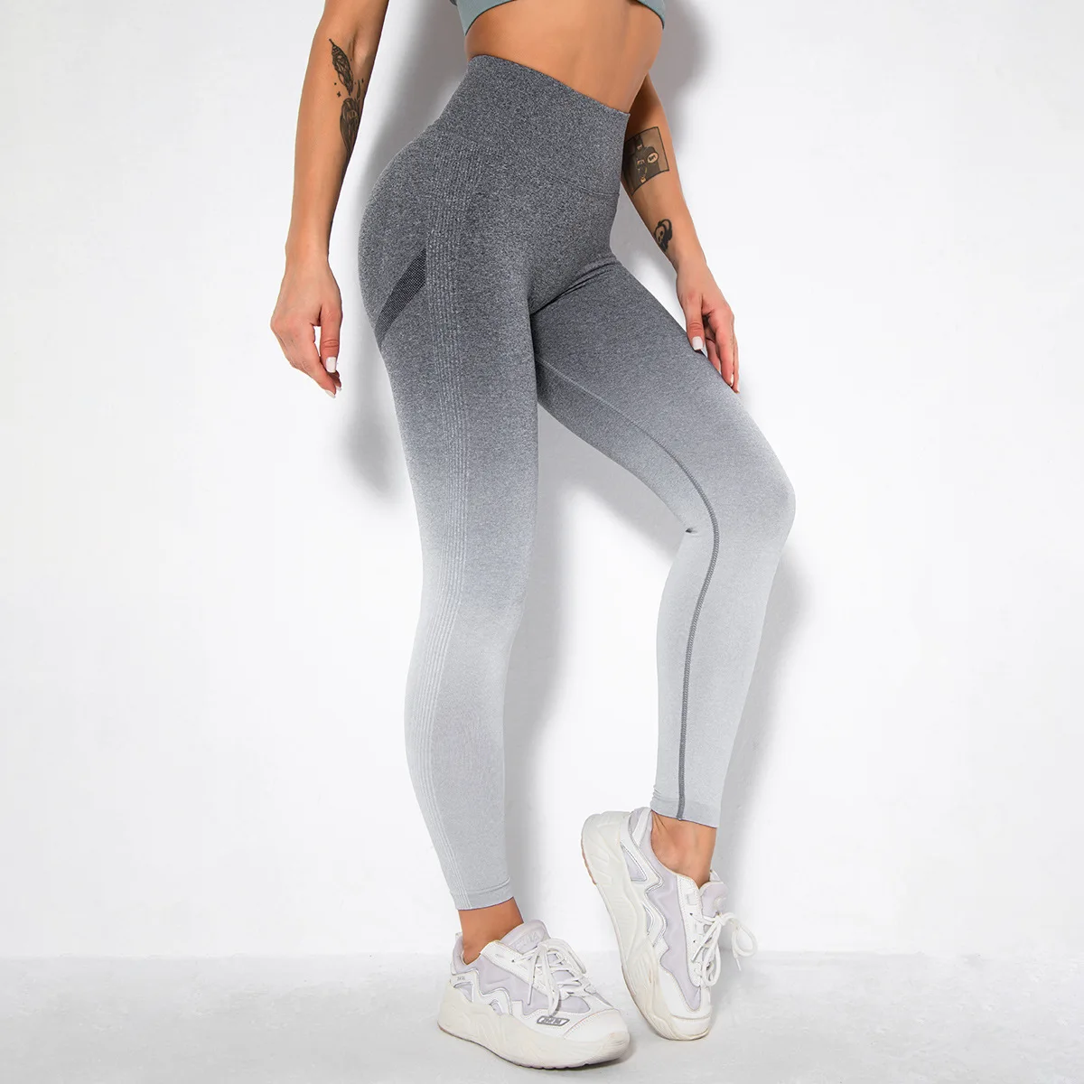 Energy Seamless Gym Leggings Breathable Sports Pants Women's Tight Stretch Hips Fitness Pants Gradient Yoga Pants for Girls