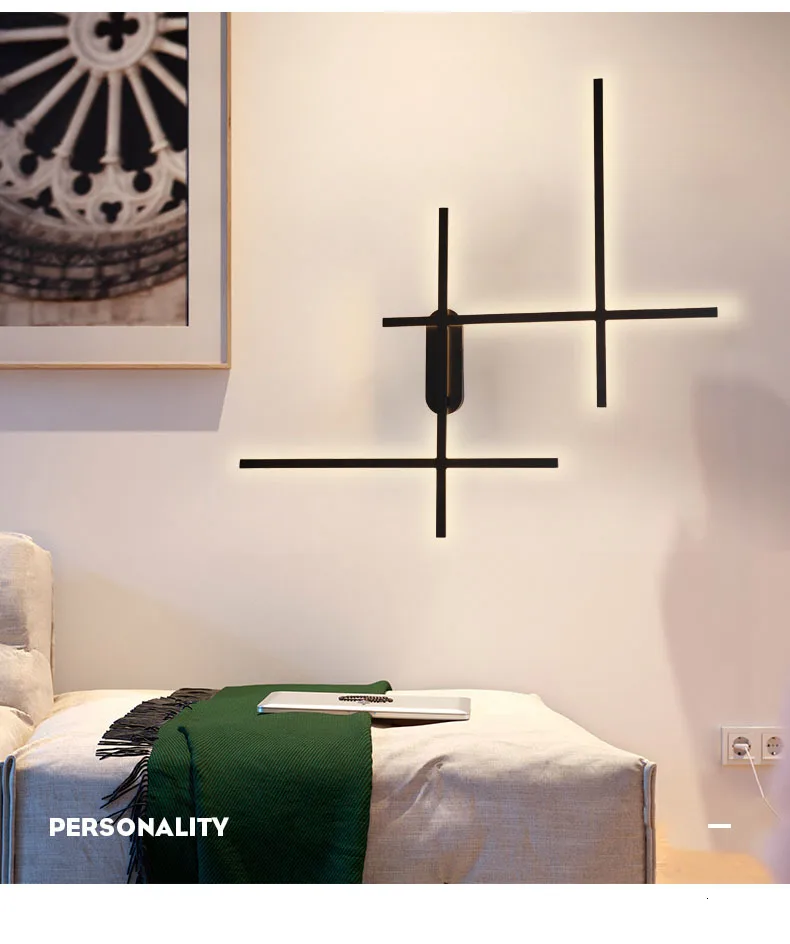 Длинный светодиодный светильник 21 Вт черный белый|Комнатные настенные LED -лампы| |