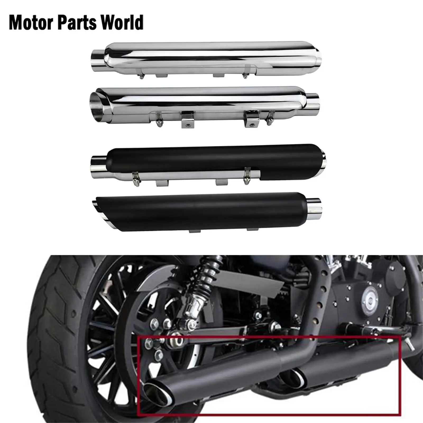 Мотоциклетные глушители Exhuast короткие выхлопные трубы черные/хромированные для