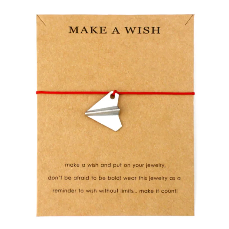 Бумажный самолет регулируемый браслеты для женщин мужчин Мальчиков Девочек