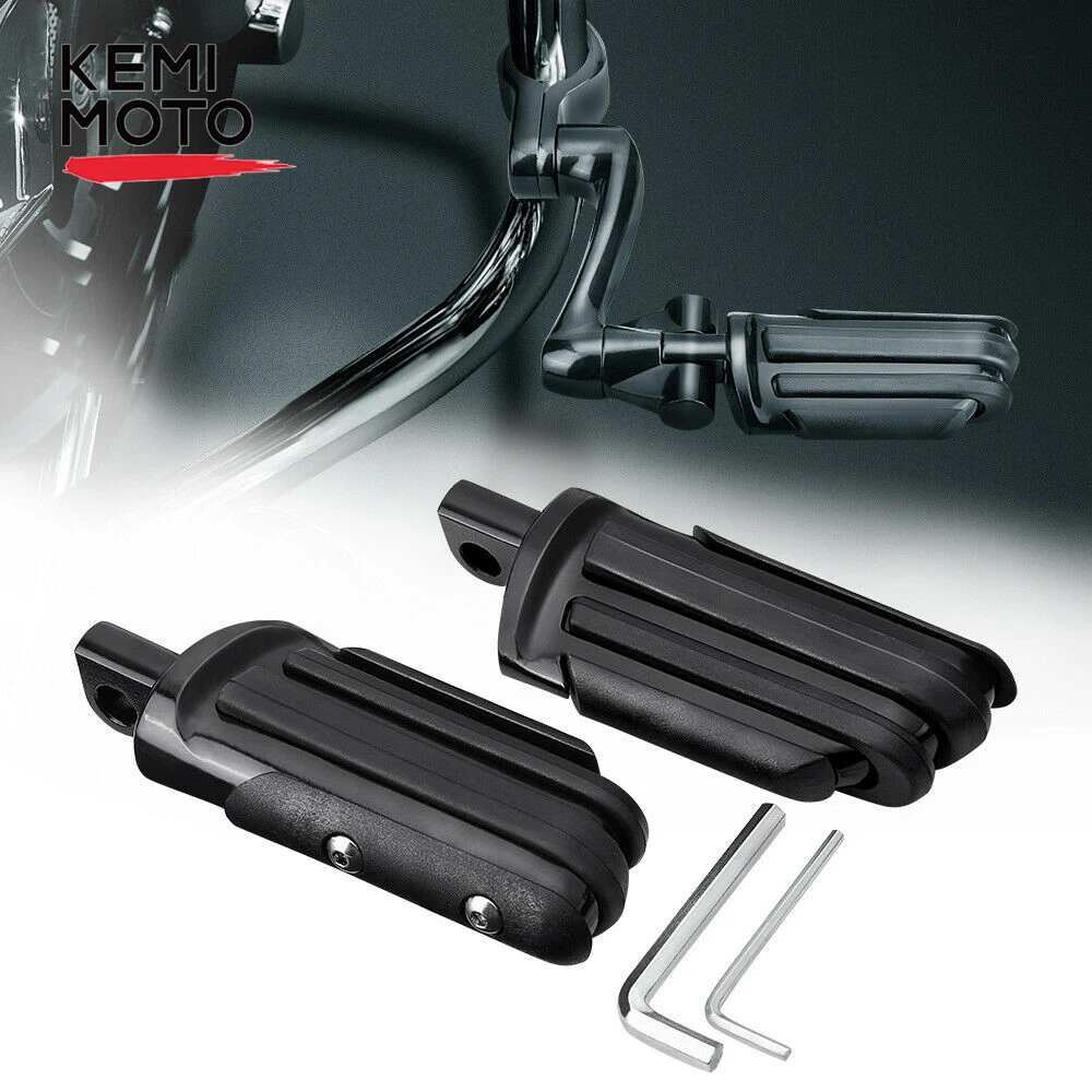 

KEMIMOTO Highway Foot Pegs Pedal For Touring Sportster Road King Glide Sportster 883 Dyna Motorcycle Male Peg Mount Black Chrome