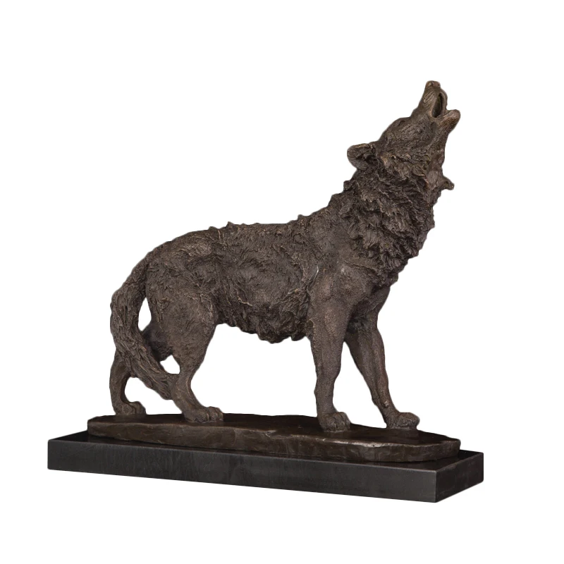 Статуя волка скульптура бронзовые животные дикой природы медная Статуэтка волки
