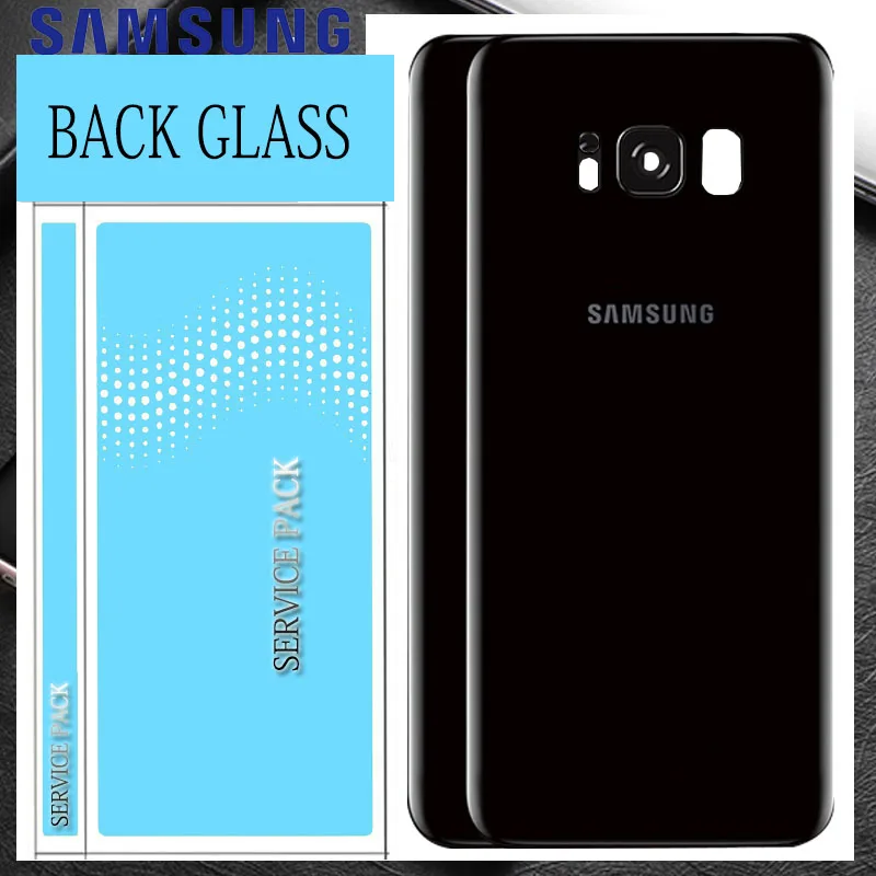 Оригинальная задняя Стекло для Samsung Galaxy S8 g950 G950F Дисплей S8 плюс G955 G955F Батарея на домашнию дверь Корпус с Камера объектив