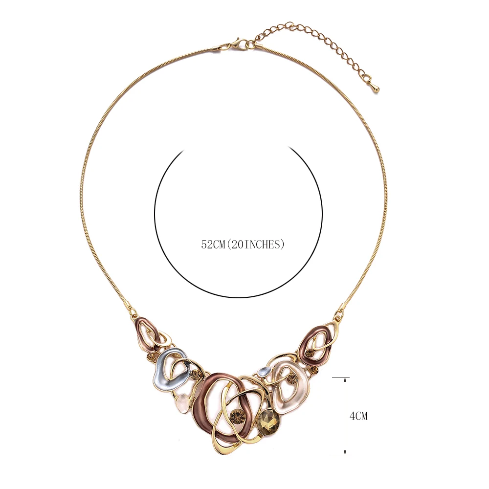 European And American Exaggerated Vintage Necklace Fashion Crystal Irregularity Circle Choker Necklaces Luxury Jewelry | Украшения и