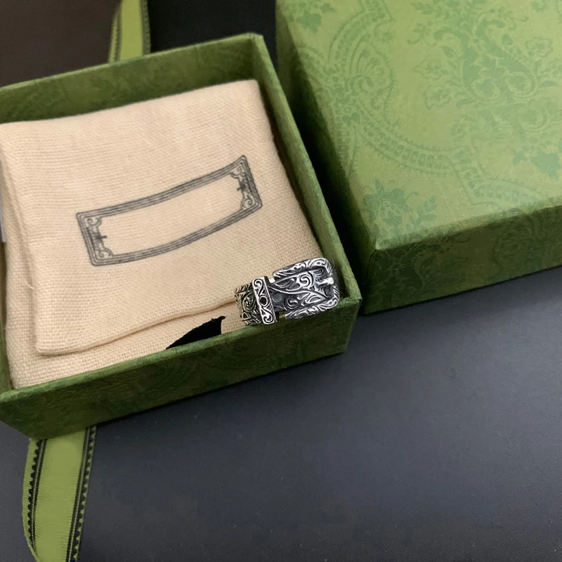 

Ag925 Sterling Silver Creative Carved Ring Couple Personality Fashion Original Design Exquisite Jewelry Wild Party Birthday Gift