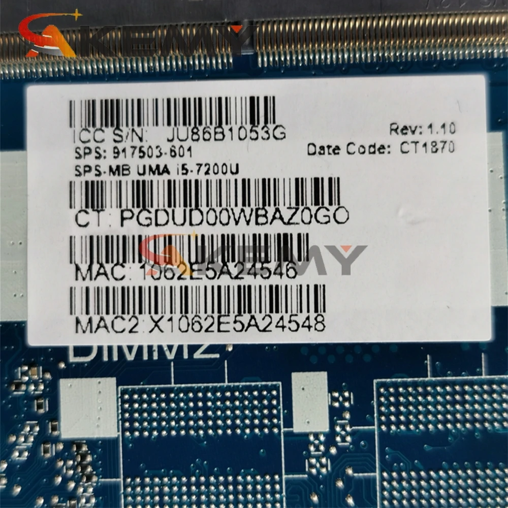 

917501-601 917501-001 for HP EliteBook 840 G4 850 G4 Laptop motherboard i5-7300U DDR4 100% test work 6050A2854301-MB-A01