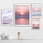 Настенная Картина на холсте солнечный пляж море Облако скандинавские плакаты и принты декоративные картины для гостиной
