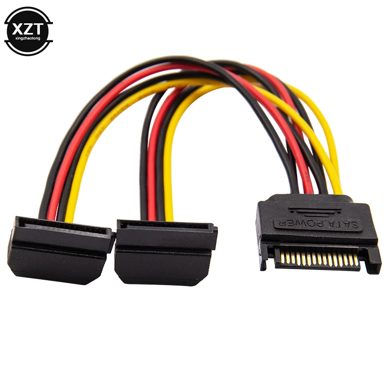 1 шт. 90 градусов SATA 15 PIN папа 2x15 p мама распределительный адаптер шнур