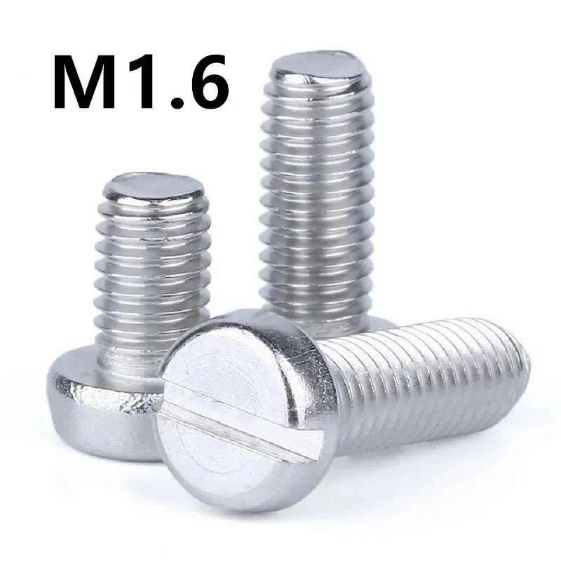 

200pcs/lot M1.6x5/6/8/10/12mm DIN84 GB65 Stainless steel cheese head slotted screw groving machine screws