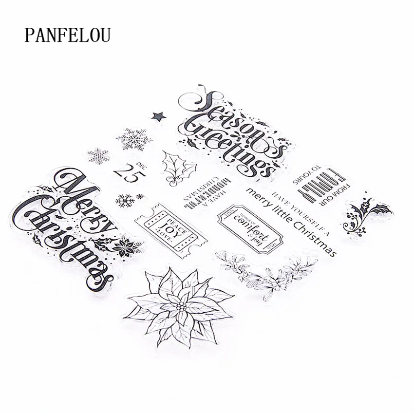 PANFELOU сезон приветствие прозрачный силиконовый штамп/печать DIY Скрапбукинг/фотоальбом 11,5x12,5 см Прозрачные штамп листы