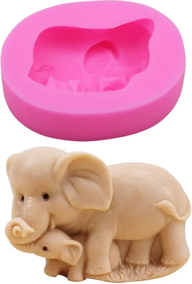 Формы для мыла в виде слона мамы и ребенка силиконовые формы шоколада помадки