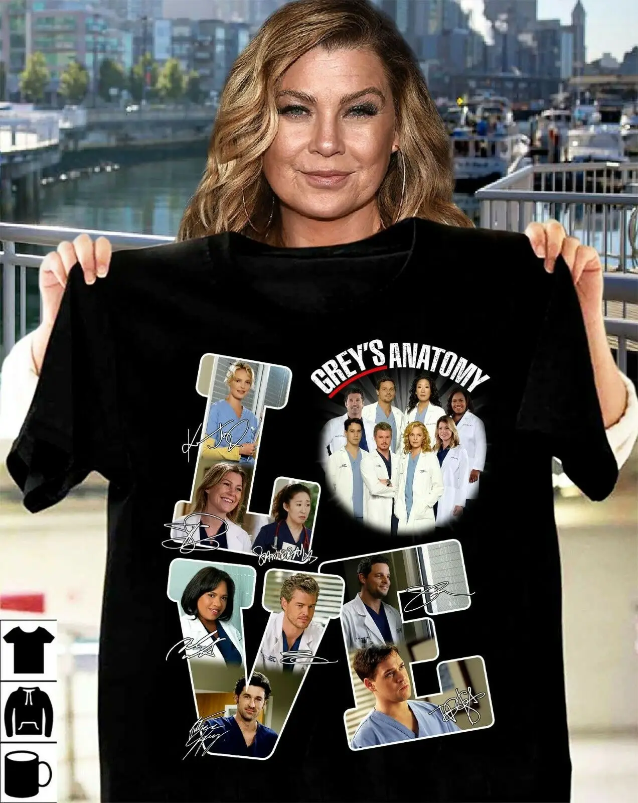 

Grey'S Anatomy Love Tv Super Fan Collage T-Shirt Unisex Women Men Tee Shirt