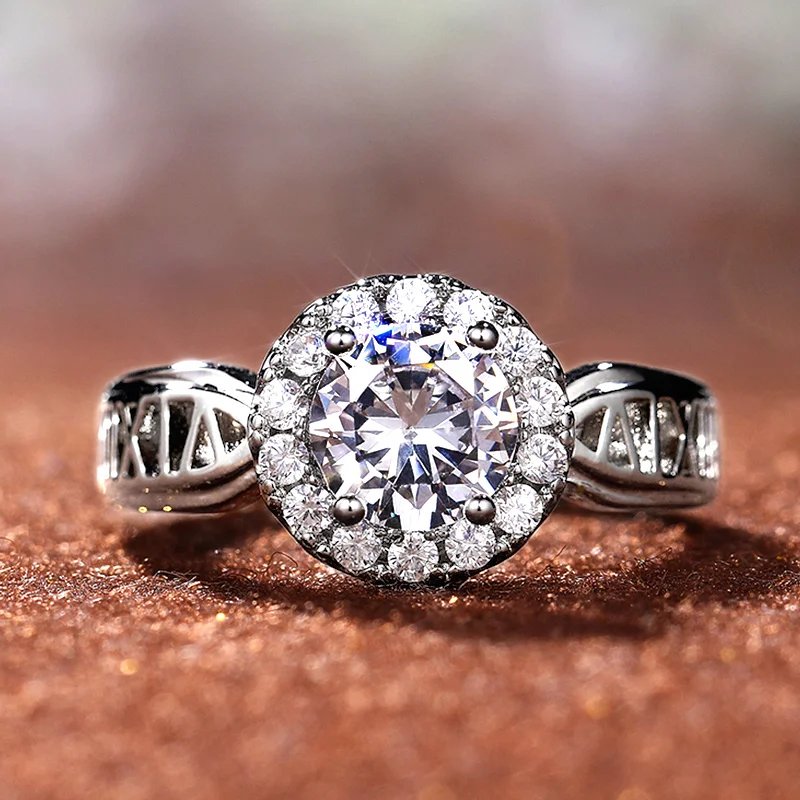 Элегантные Свадебные Кольца Huitan круглые ажурные дизайнерские женские кольца с