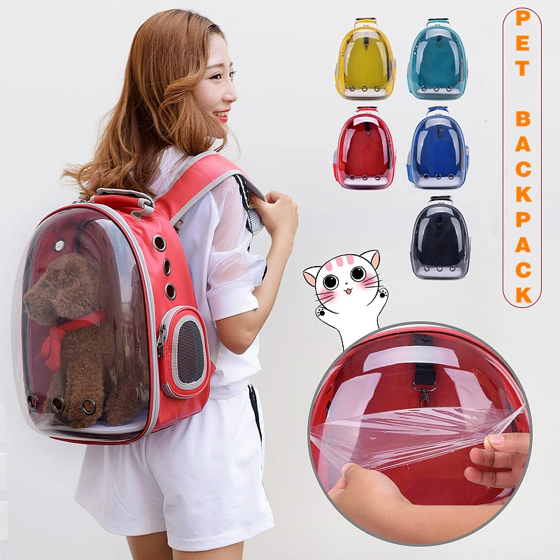 

Hot sale pet bag Breathable dog cat cage box Portable cat Carrier Travel pet shoulder bag Transparent Space capsule pet Backpack