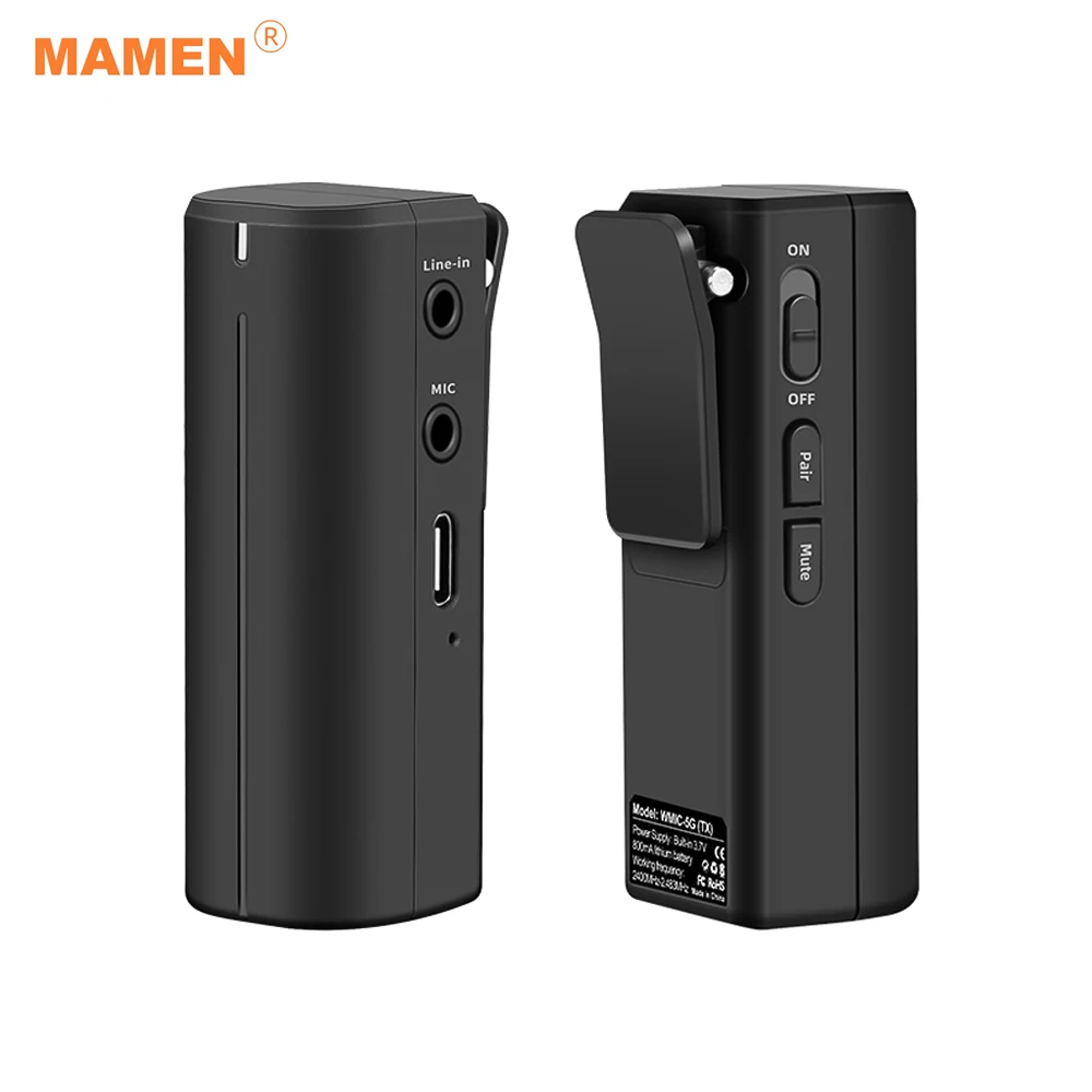 Портативный беспроводной петличный микрофон MAMEN 2 4G передатчик приемник система