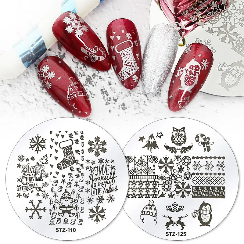 

Трафарет для дизайна ногтей Nail Co, трафареты для стемпинга, трафареты для дизайна изображений, маникюра, снега, Рождества