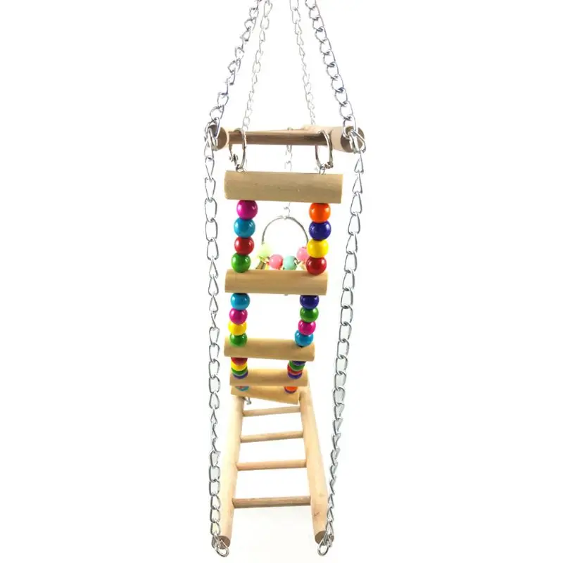 

Bird Hamster Bridge Wood Swing Toys Small Pet Ladder Stand Platform Cage Accessories